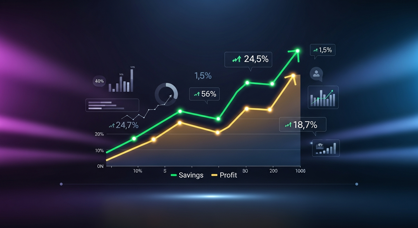 AI cost savings case study dashboard showing $500 monthly savings from API optimization